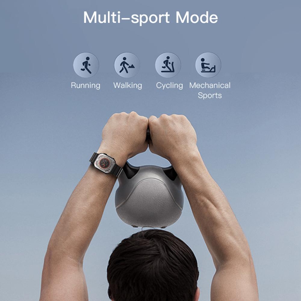 2.03 Inch Ip67 Waterproof Smart Watch Support Heart Rate / Blood Oxygen Monitoring Black