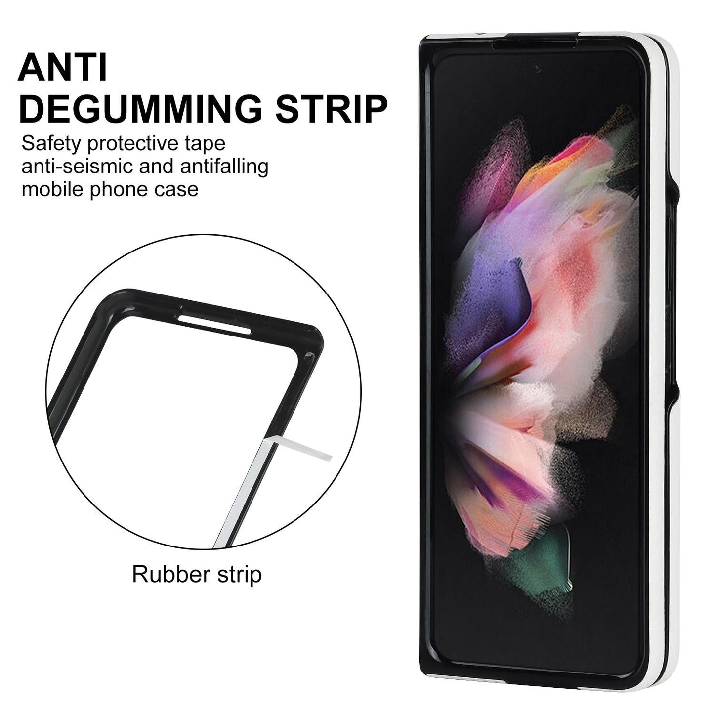 Foldable Microfiber Phone Case for Samsung Galaxy z Fold 4 - Rhombic Design - Black