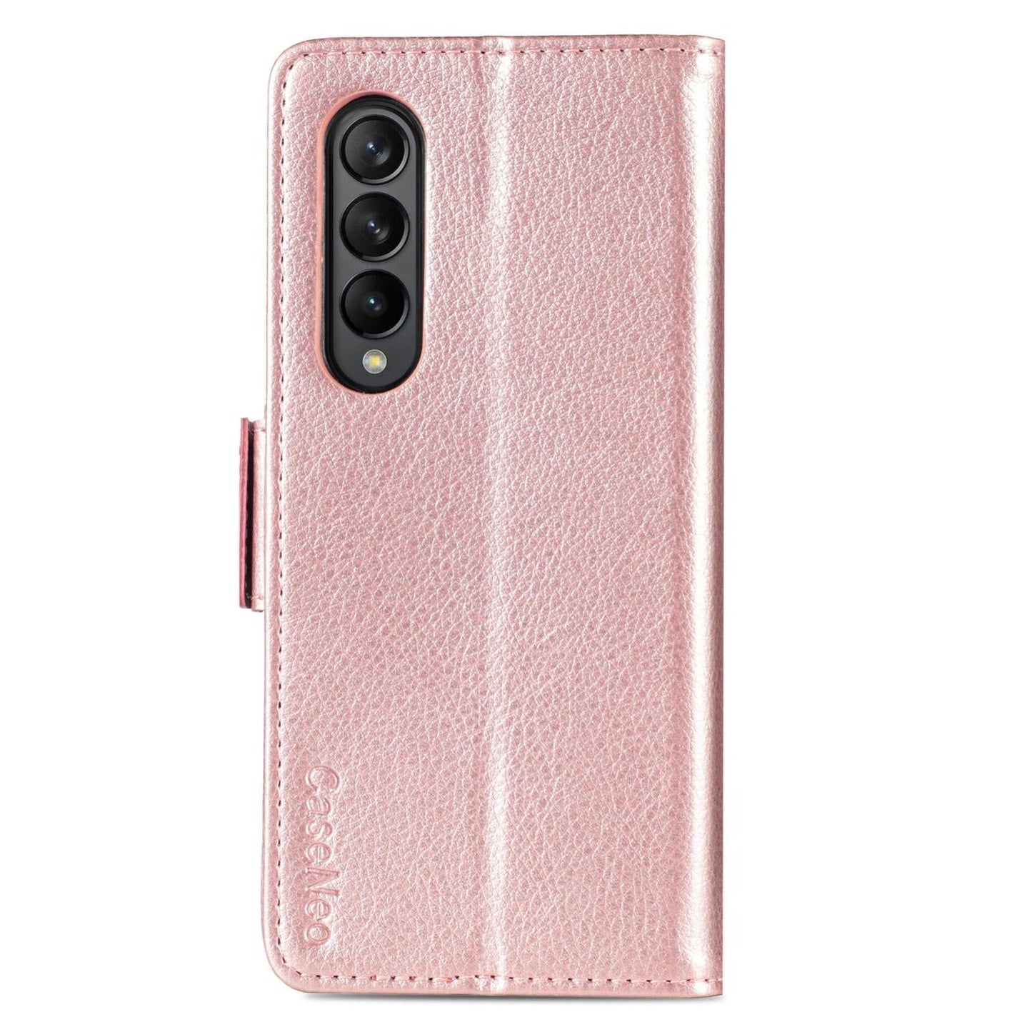 For Samsung Galaxy Z Fold4 5G Litchi Pattern Case With Pen And Card Slots - 4 - Black