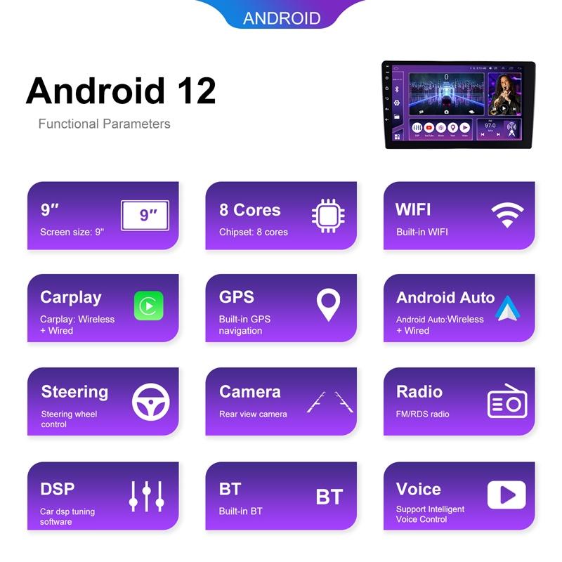 9 Inch 8-Core Carplay Android Navigation Monitor 2 + 32G Memory - Standard 2 + 32G