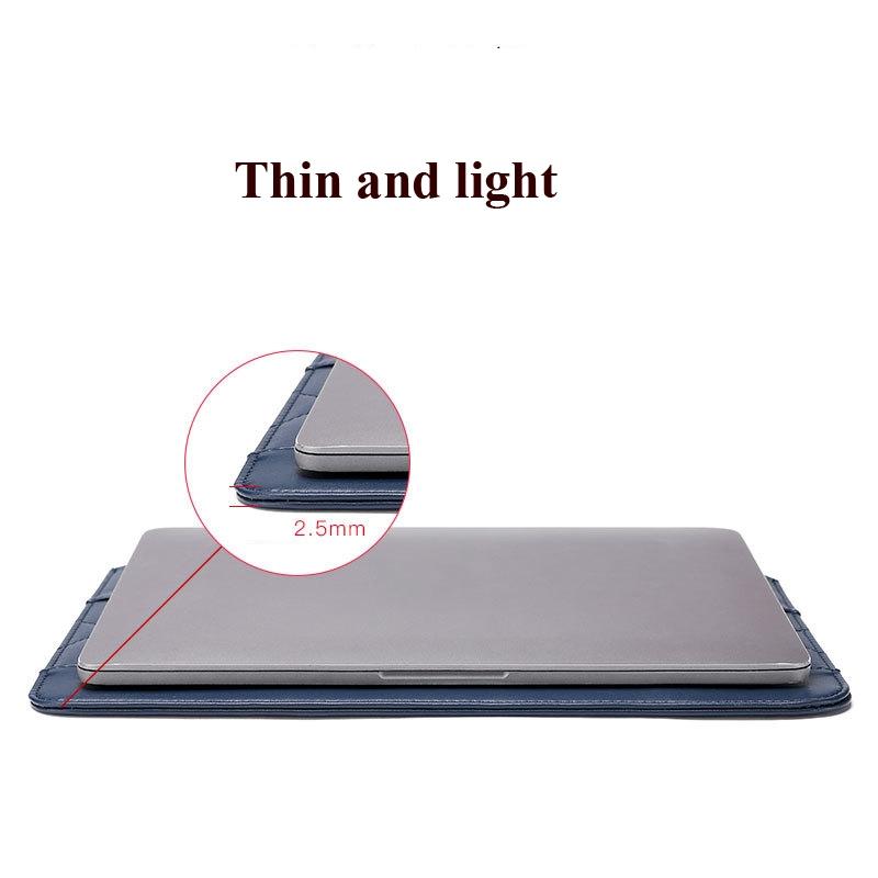 13-14 Inch Thin & Light Microfiber Leather Notebook Liner Bag for Computers - Blue