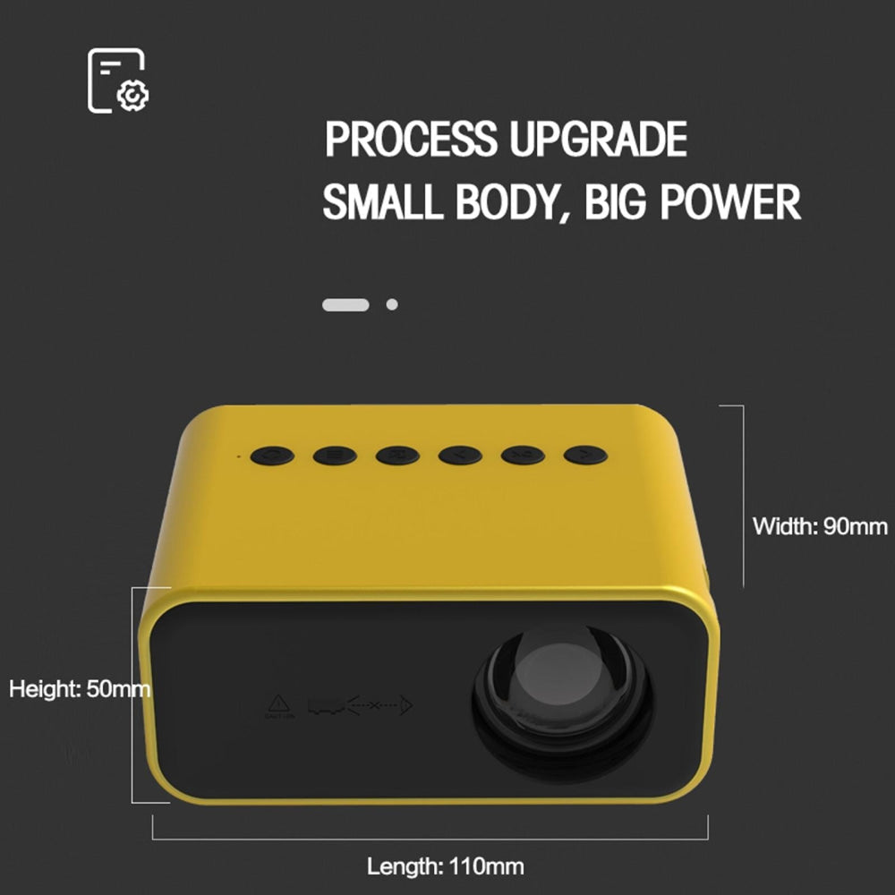 Portable Mini Home Theater Projector - 80 Lumens 1920X1080P Remote Control & Adaptor - White