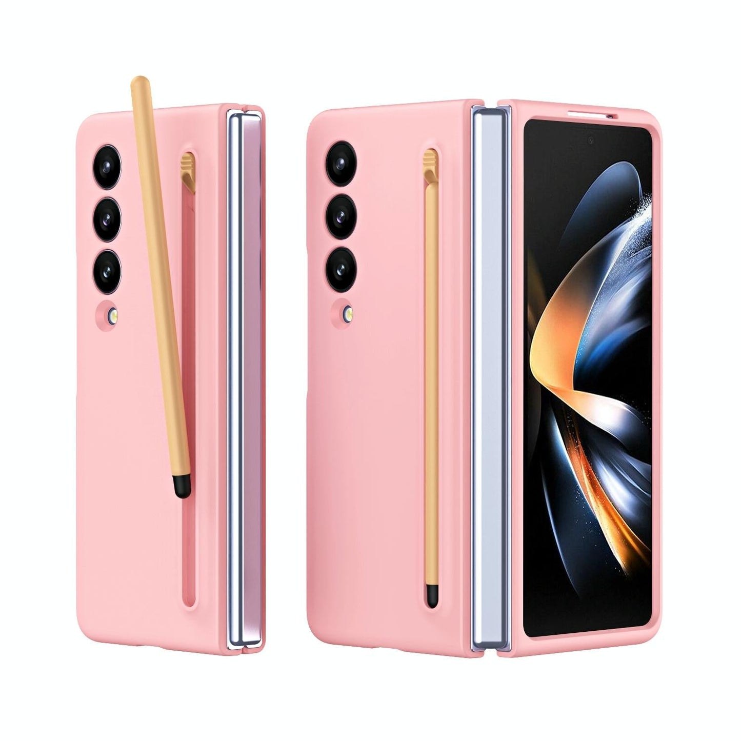Enhanced Shockproof Phone Case for Samsung Galaxy z Fold 4 - Pen Design - Light Gray