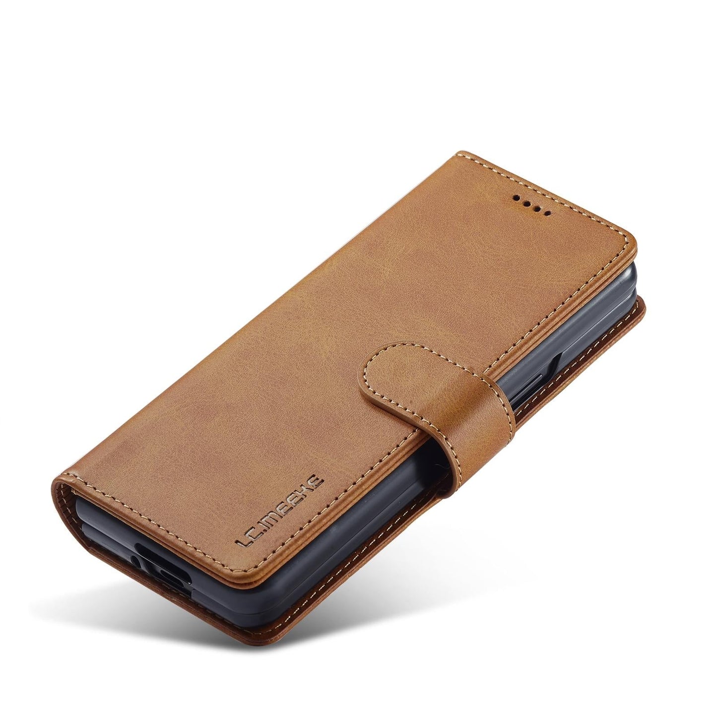 For Samsung Galaxy Z Fold4 5G Calf Leather Phone Case - Brown