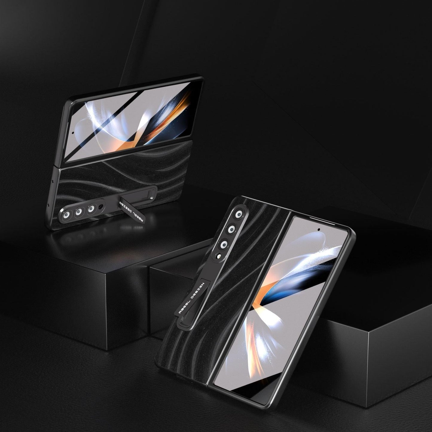 Galactic Pattern Phone Case for Samsung Galaxy z Fold 4 5g - Integrated Protection - Grey