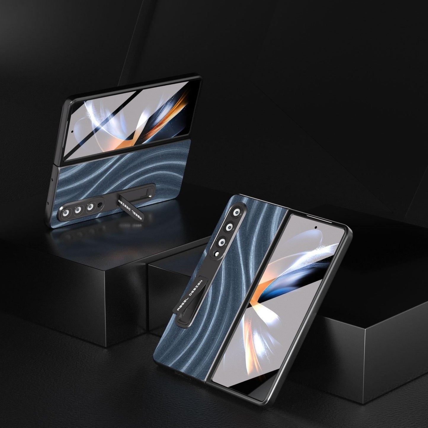 Galactic Pattern Phone Case for Samsung Galaxy z Fold 4 5g - Integrated Protection - Grey