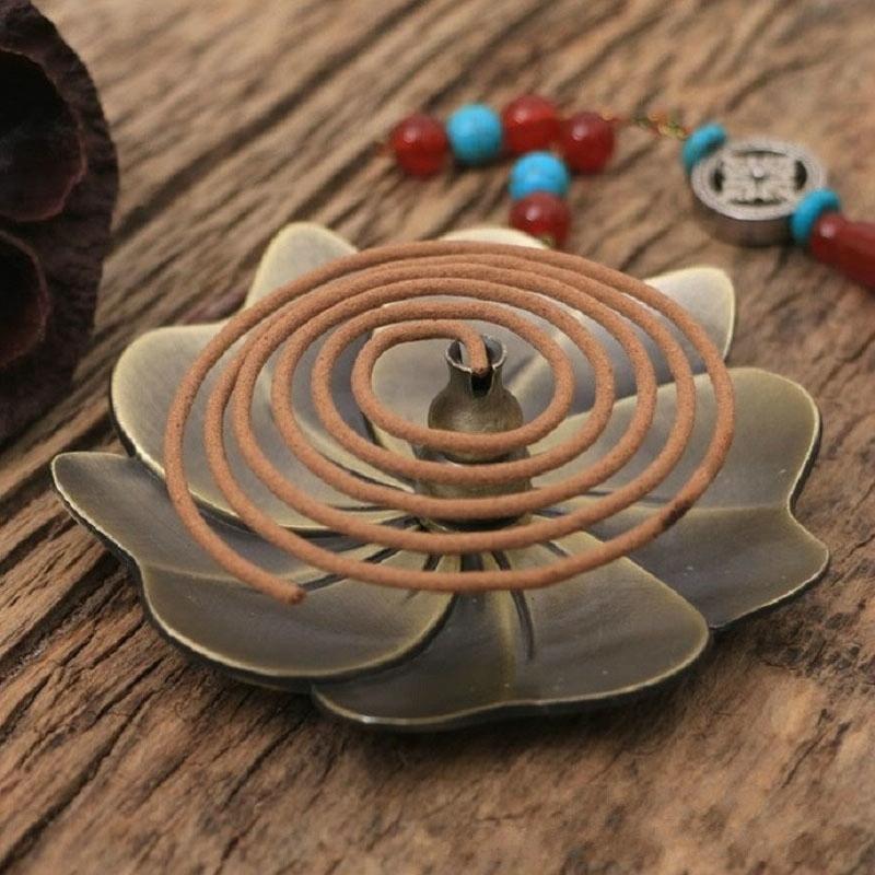 Vintage Sandalwood Incense Burner - Creative Alloy Holder For Bedroom - Bronze