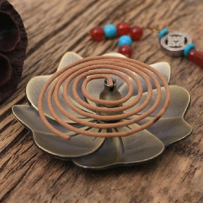 Vintage Sandalwood Incense Burner - Creative Alloy Holder For Bedroom - Bronze