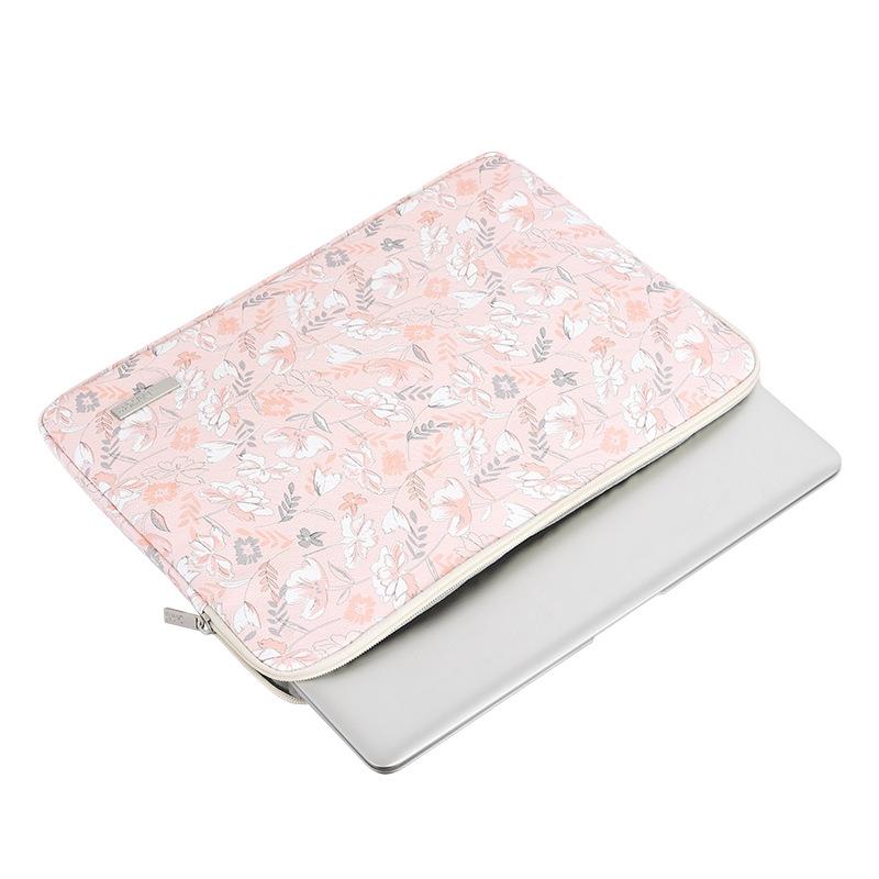 Waterproof 12 Laptop Liner Bag in Light Pink Pu Leather