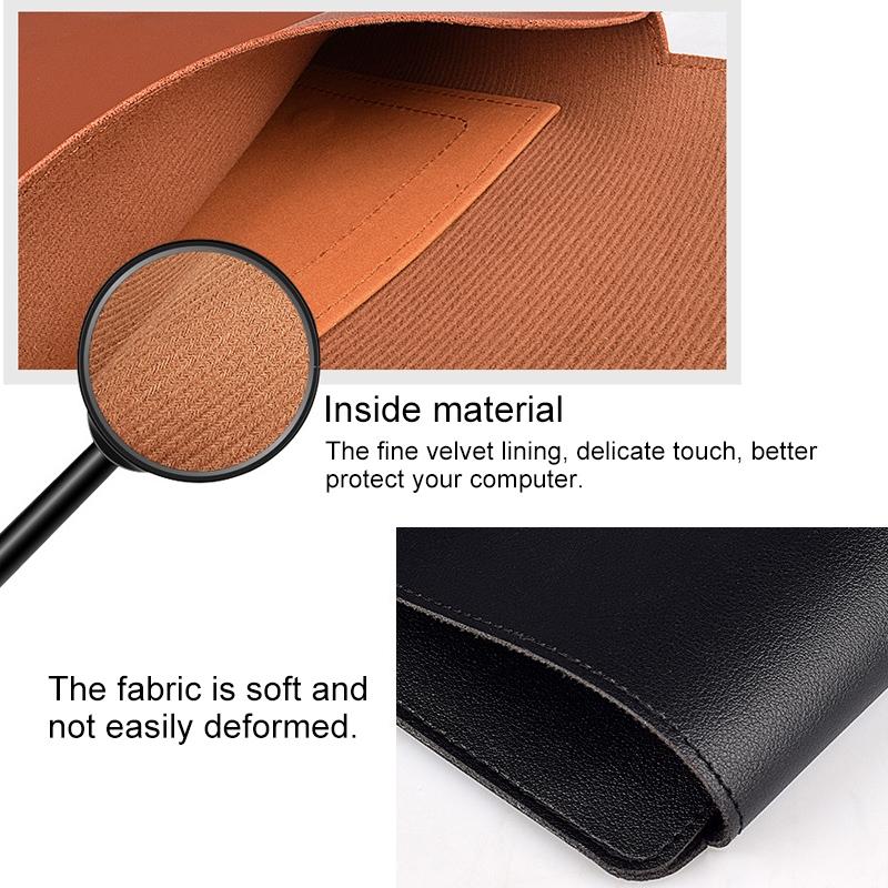 14.1 Inch Laptop Sleeve Leather Carrying Bag - Black