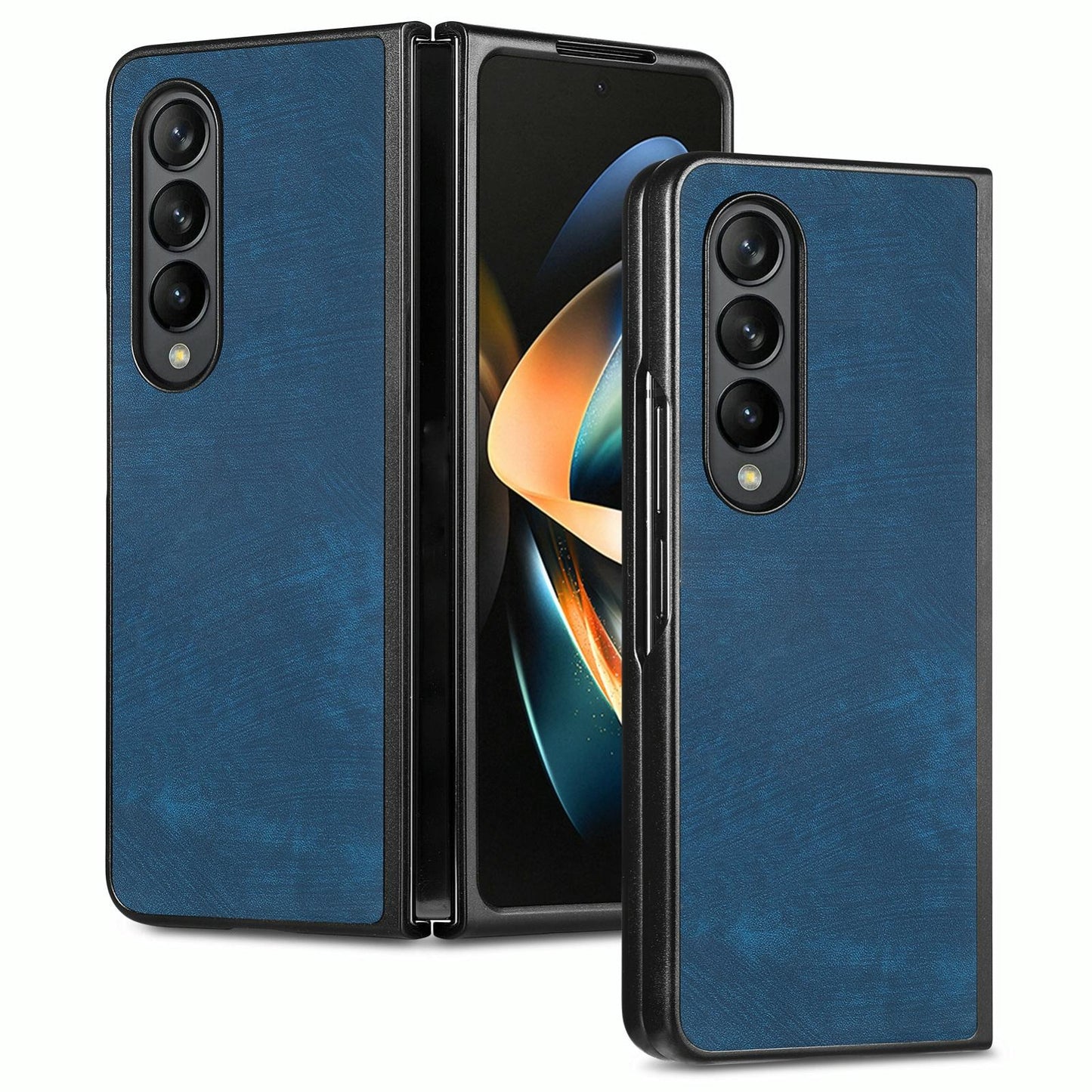 For Samsung Galaxy Z Fold4 5G Pu Back Cover - Solid Colour - Brown