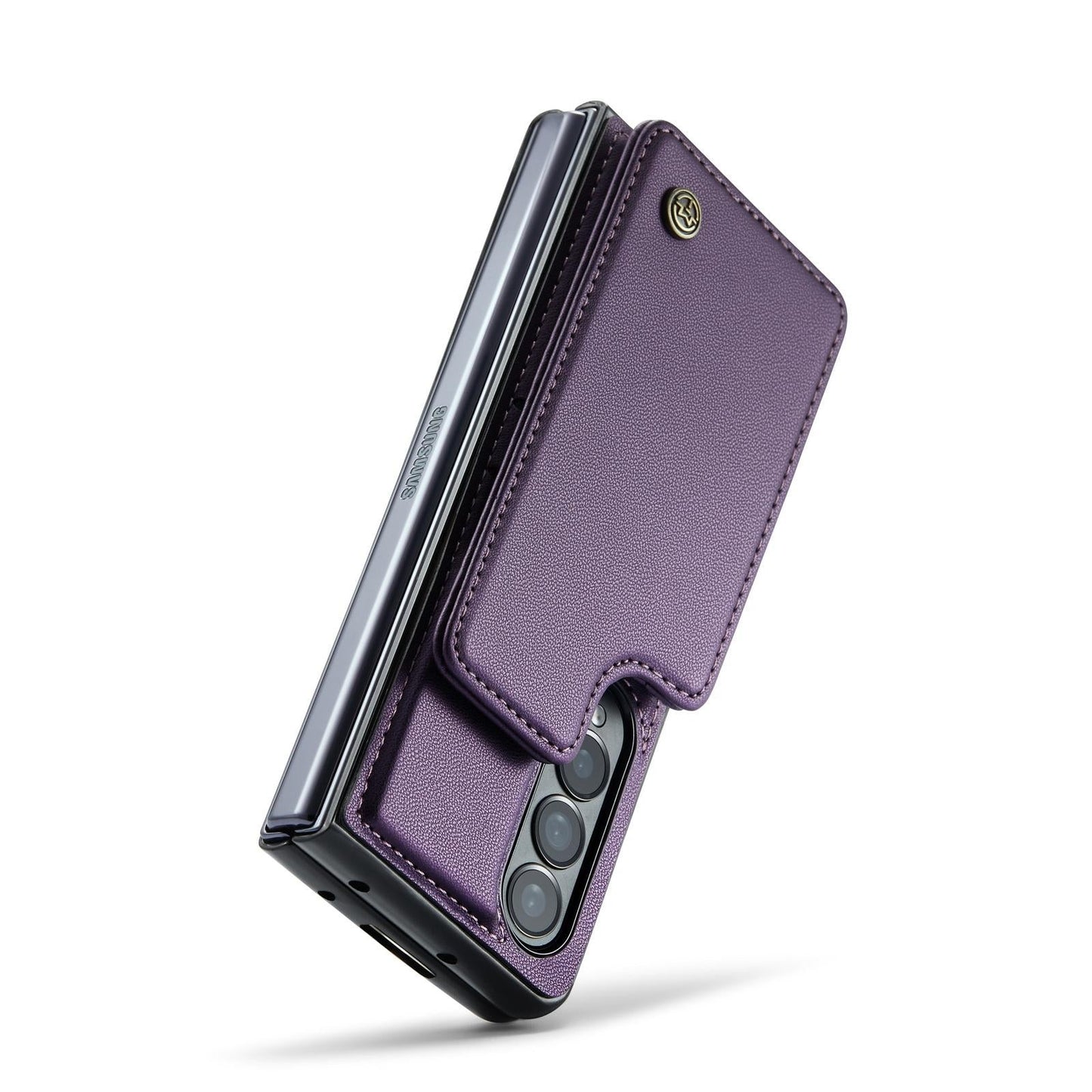 Leather Rfid Phone Case for Samsung Galaxy z Fold 4 5g - Black