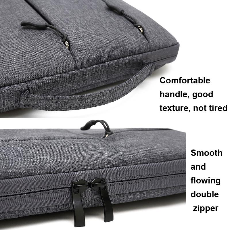 13.3 Inch Business Laptop Liner Bag - Polyester Zipper Closure - Black