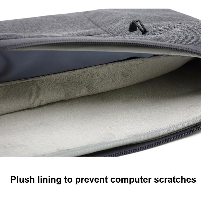 13.3 Inch Business Laptop Liner Bag - Polyester Zipper Closure - Black