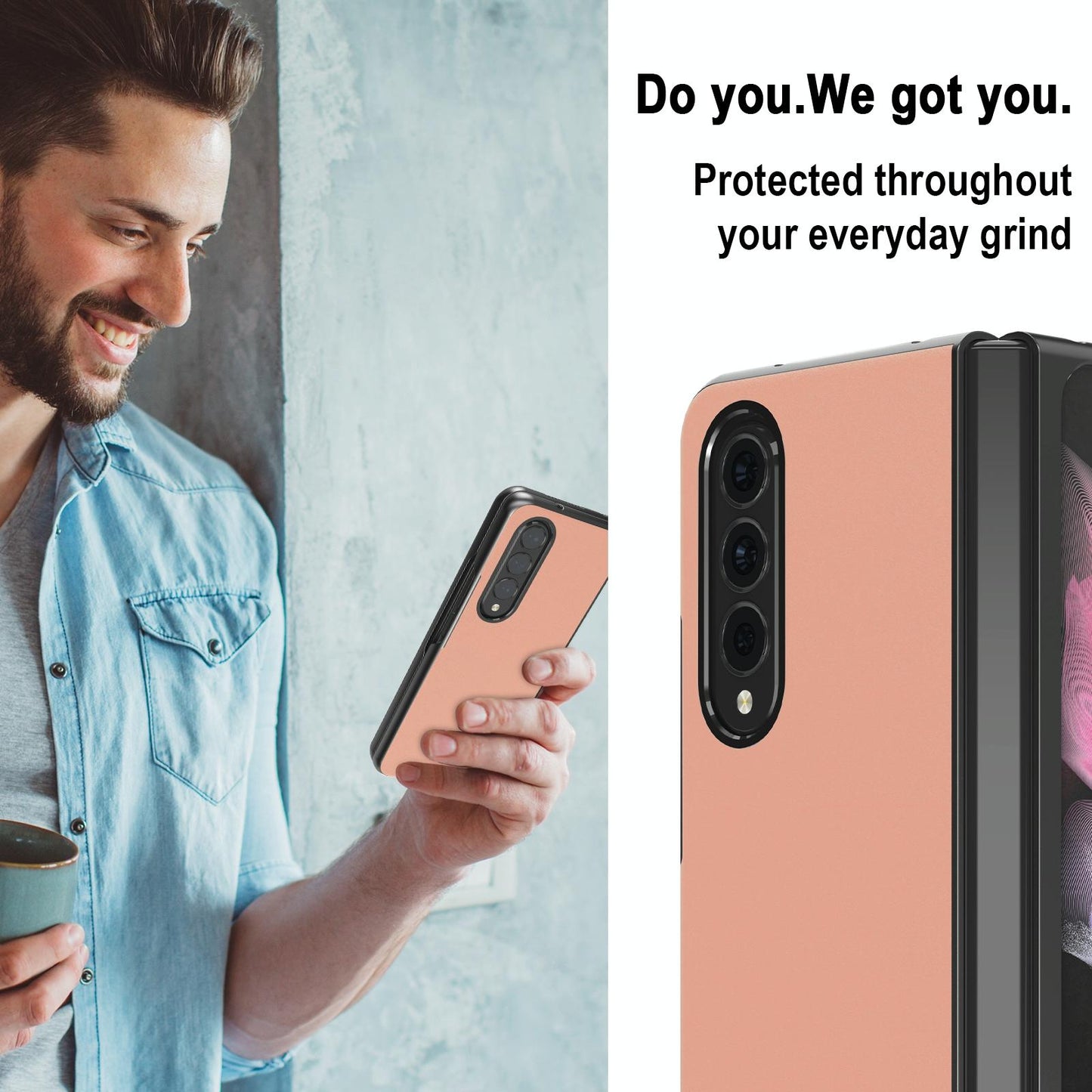 Leather Shockproof Case for Samsung Galaxy z Fold 4 / 5g - Pink