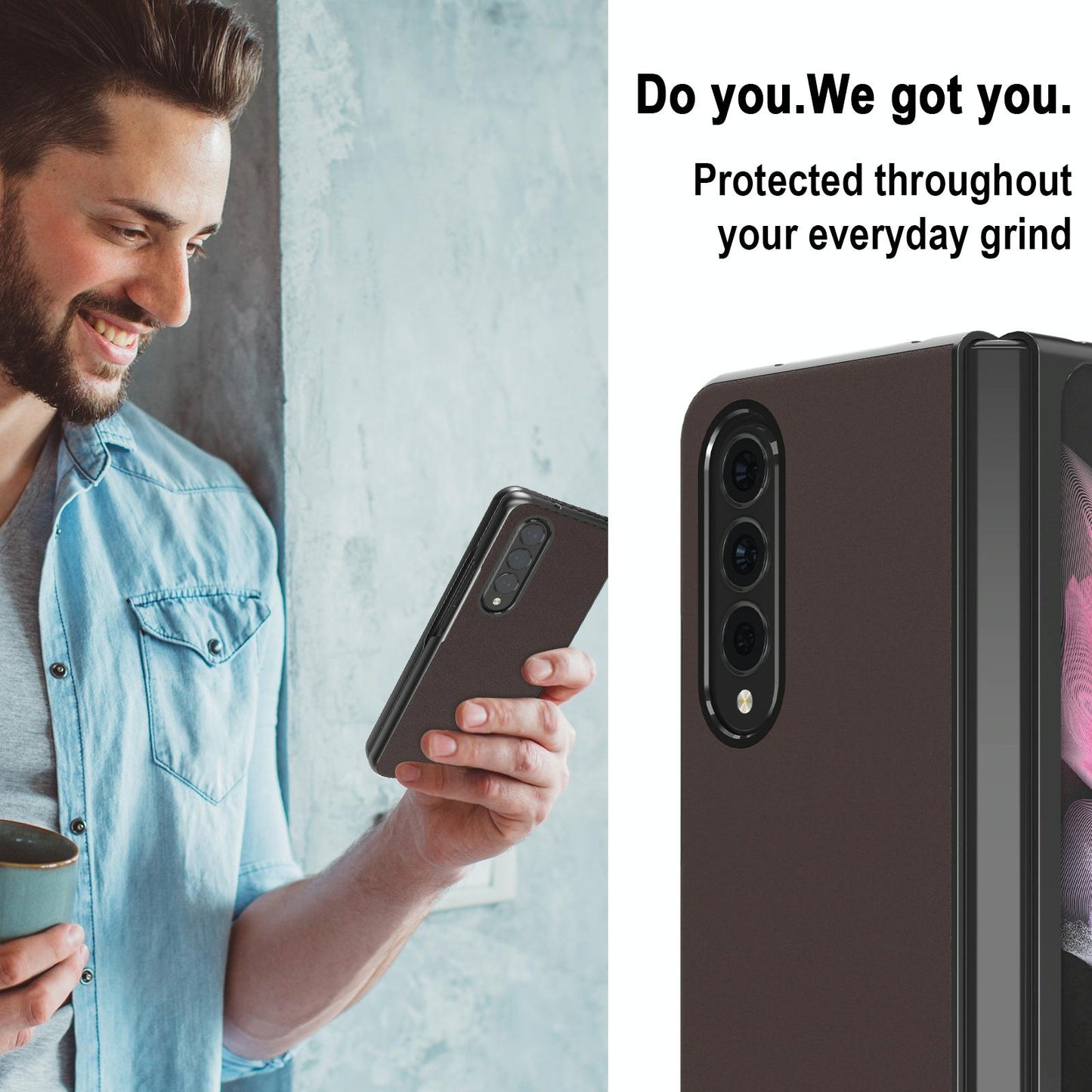 Leather Shockproof Case for Samsung Galaxy z Fold 4 / 5g - Pink