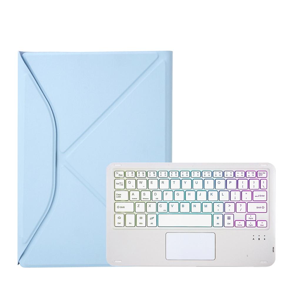 Bluetooth Keyboard Leather Case For Ipad Air 10.9 With Touchpad And Pen Slot Backlit - Black