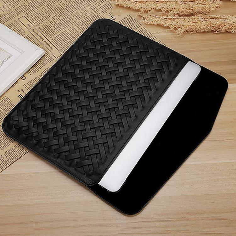 12 Inch Hand-Woven Notebook Liner Bag For Computers - Black