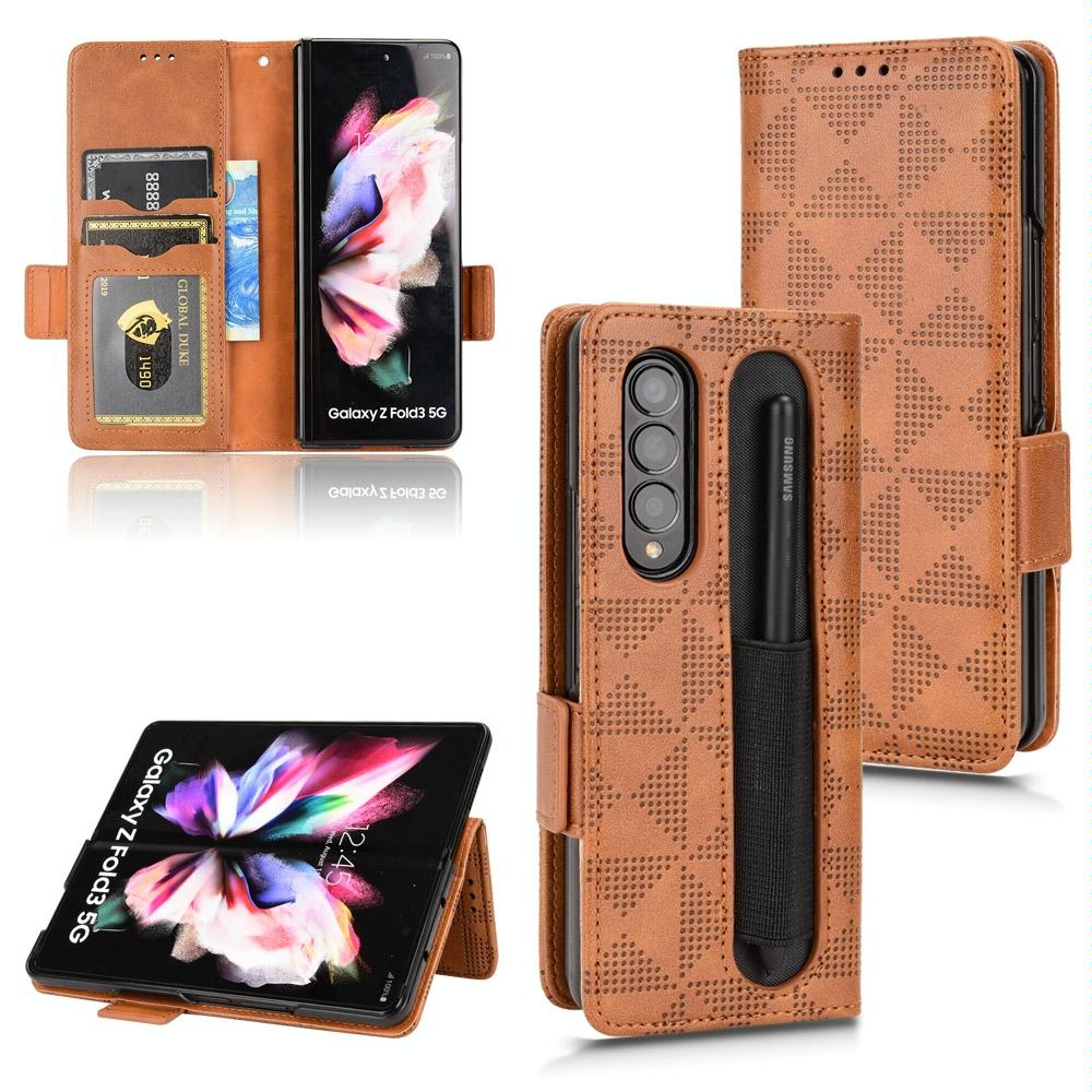 Symmetrical Leather Triangle Phone Case for Samsung Galaxy z Fold 4 - Black