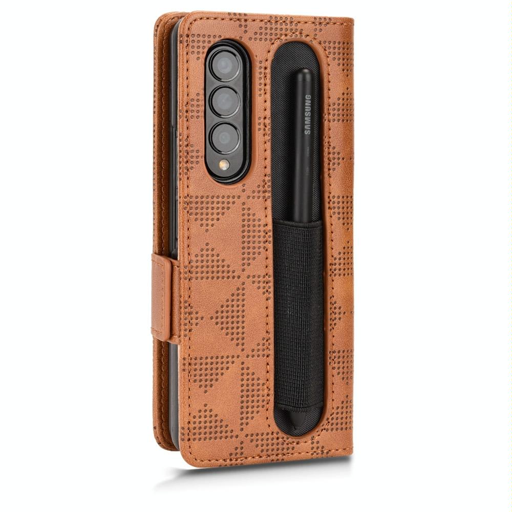 Symmetrical Leather Triangle Phone Case for Samsung Galaxy z Fold 4 - Black