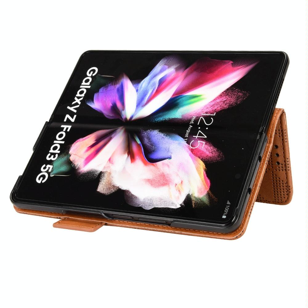 Symmetrical Leather Triangle Phone Case for Samsung Galaxy z Fold 4 - Black