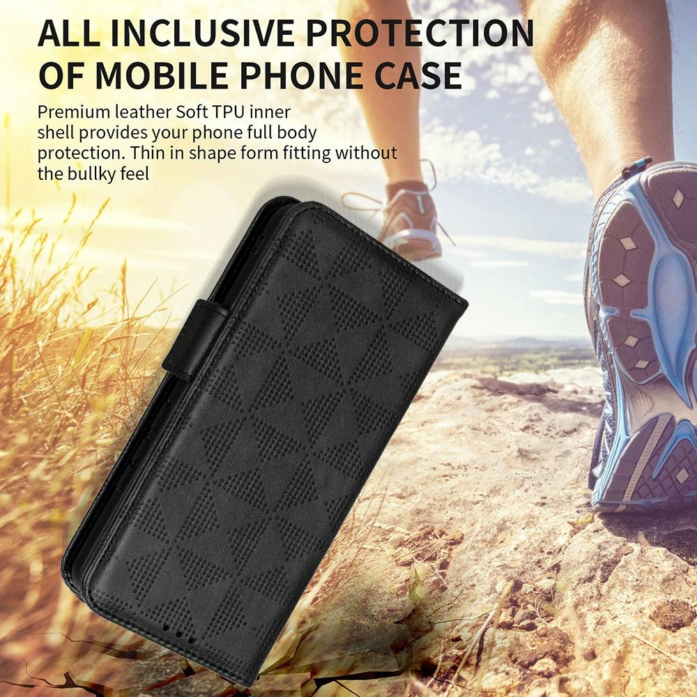 Symmetrical Leather Triangle Phone Case for Samsung Galaxy z Fold 4 - Black