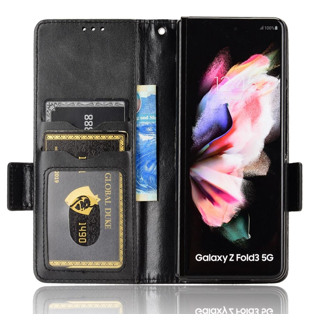 Symmetrical Leather Triangle Phone Case for Samsung Galaxy z Fold 4 - Black