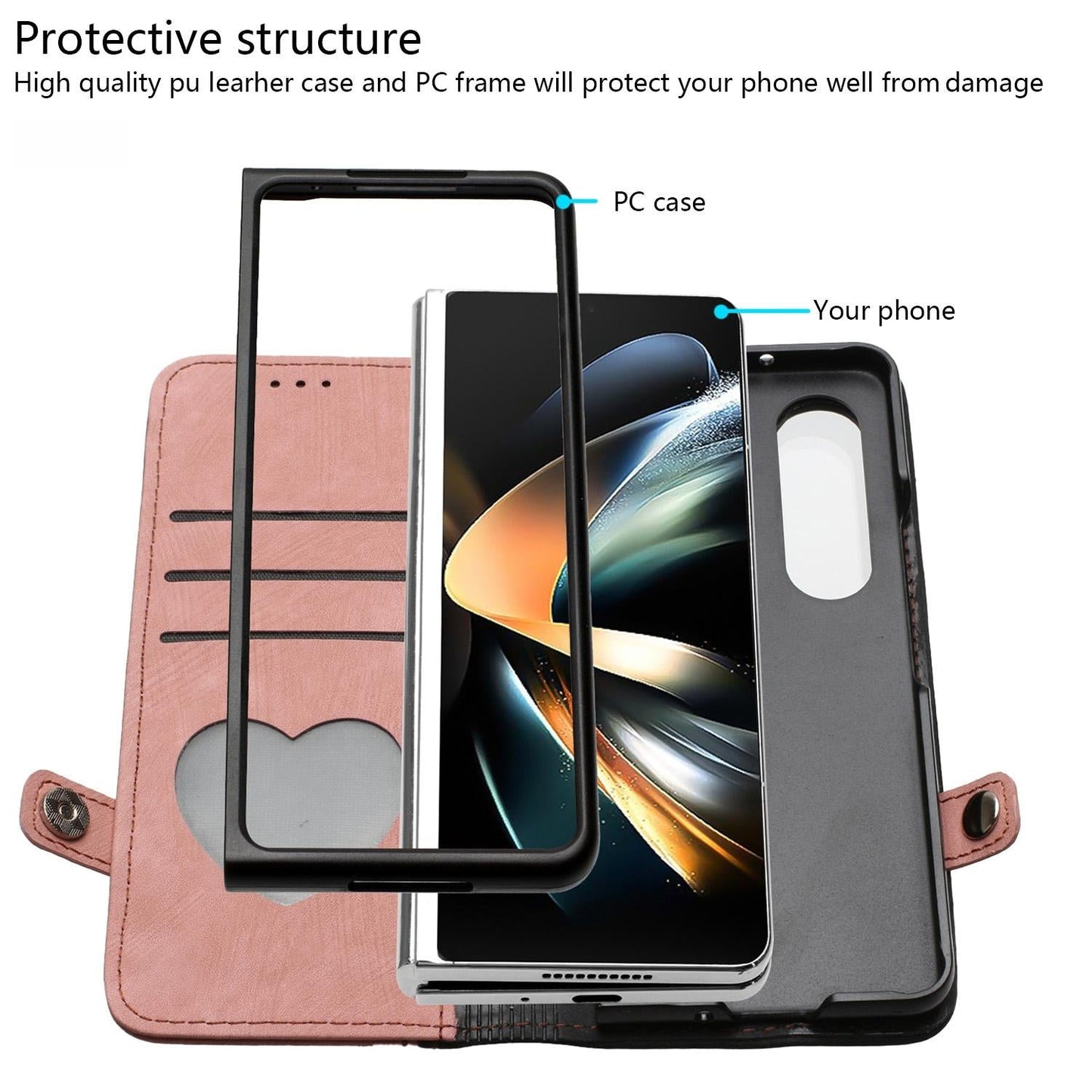 Leather Phone Case with Side Buckle for Samsung Galaxy z Fold 4 / 5g - Royal Blue