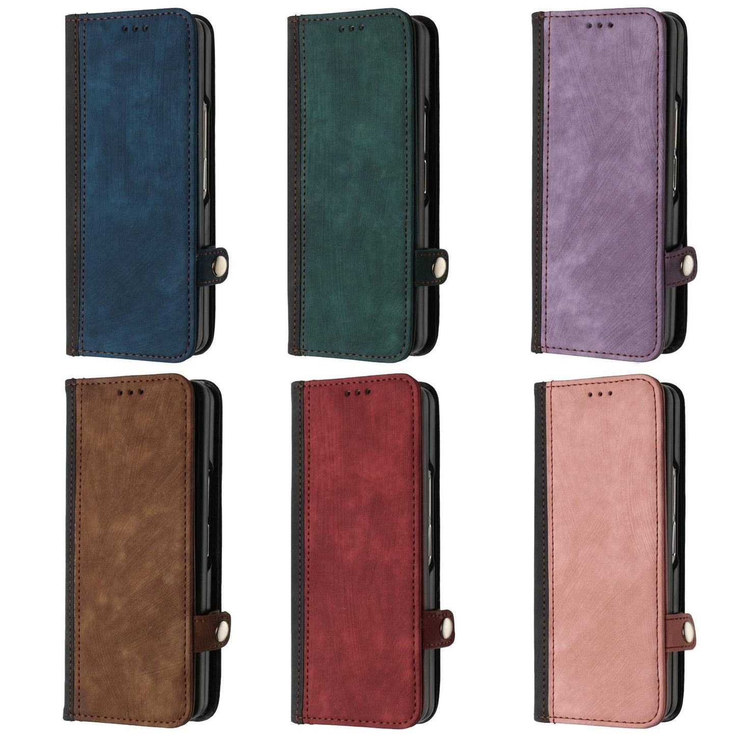 Leather Phone Case with Side Buckle for Samsung Galaxy z Fold 4 / 5g - Royal Blue