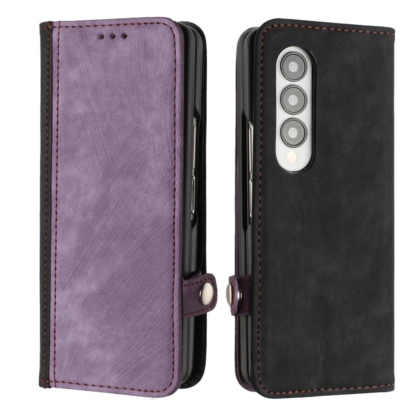 Leather Phone Case with Side Buckle for Samsung Galaxy z Fold 4 / 5g - Royal Blue