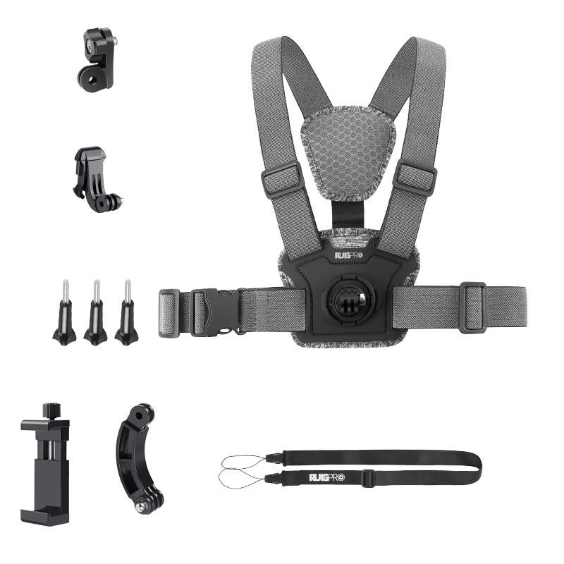 Adjustable Chest Strap with Mount and Screw - 4 In 1