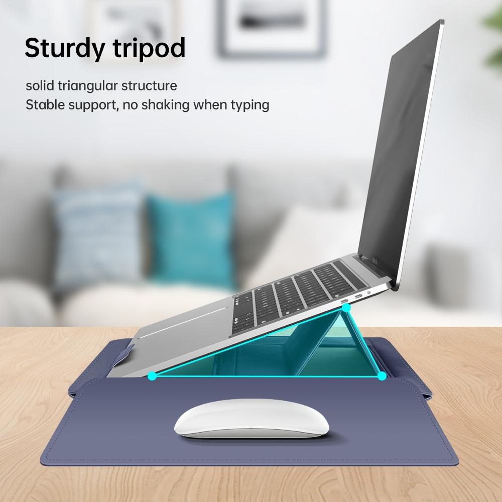 Versatile Laptop Bag with Mouse Pad Stand - Brown