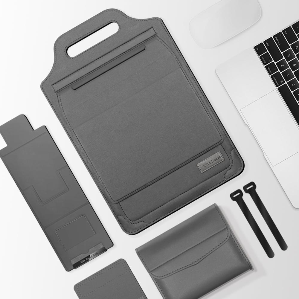 Versatile Laptop Bag with Mouse Pad Stand - Brown