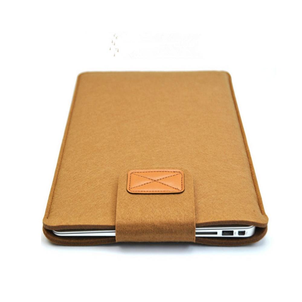 14 Vertical Felt Laptop / Tablet Sleeve Bag - Black - Khaki