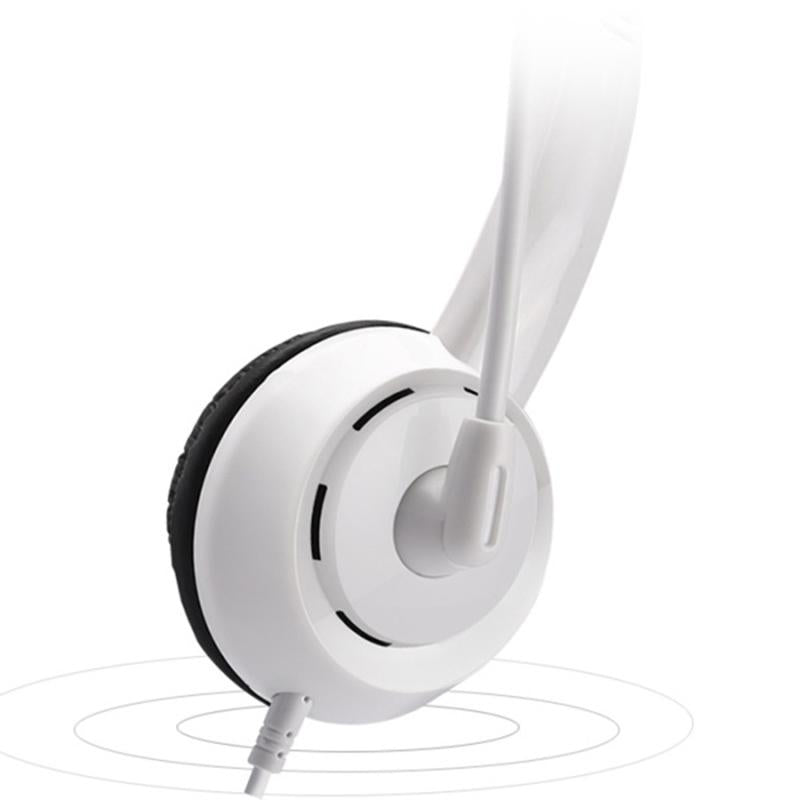 Kids' Headset With Mic 1.8M Cable Star Flag - White