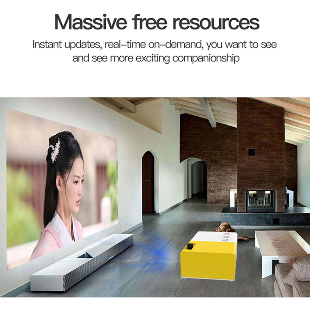 Portable Mini Led Home Theater Projector - 15 Ansi Lumens 1920X1080P - Yellow White