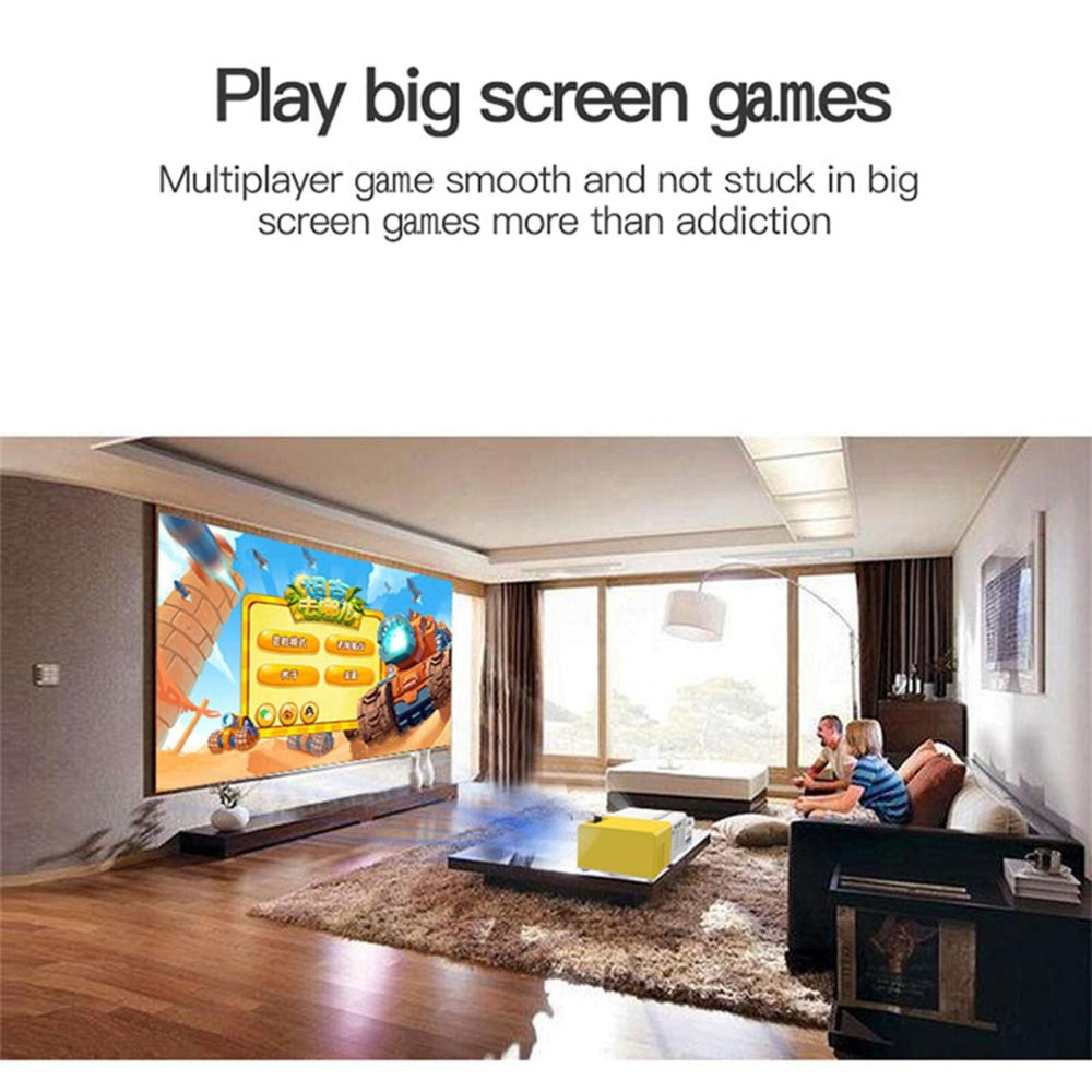 Portable Mini Led Home Theater Projector - 15 Ansi Lumens 1920X1080P - Yellow White
