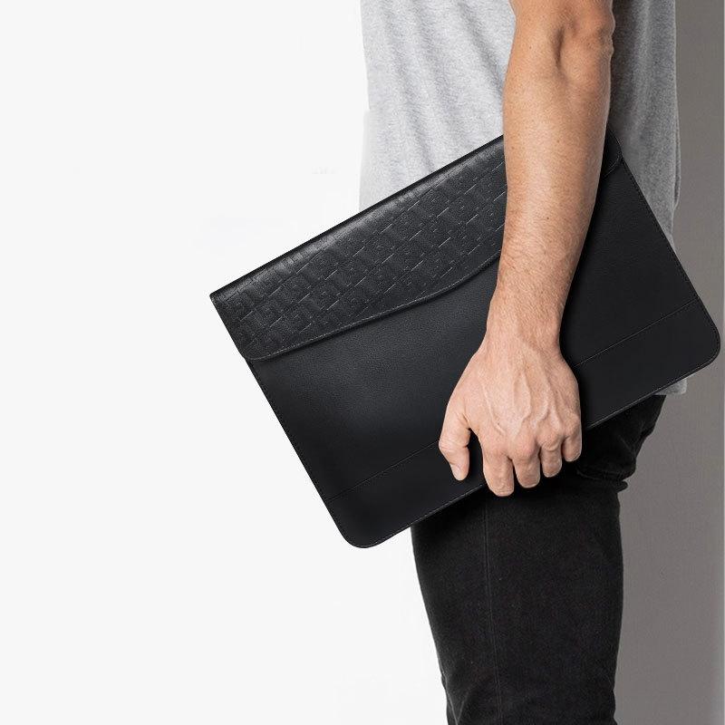 13 Inch Ultra-thin Magnetic Holster for Horizontal Embossed Notebook with Liner Bag - Dark Blue