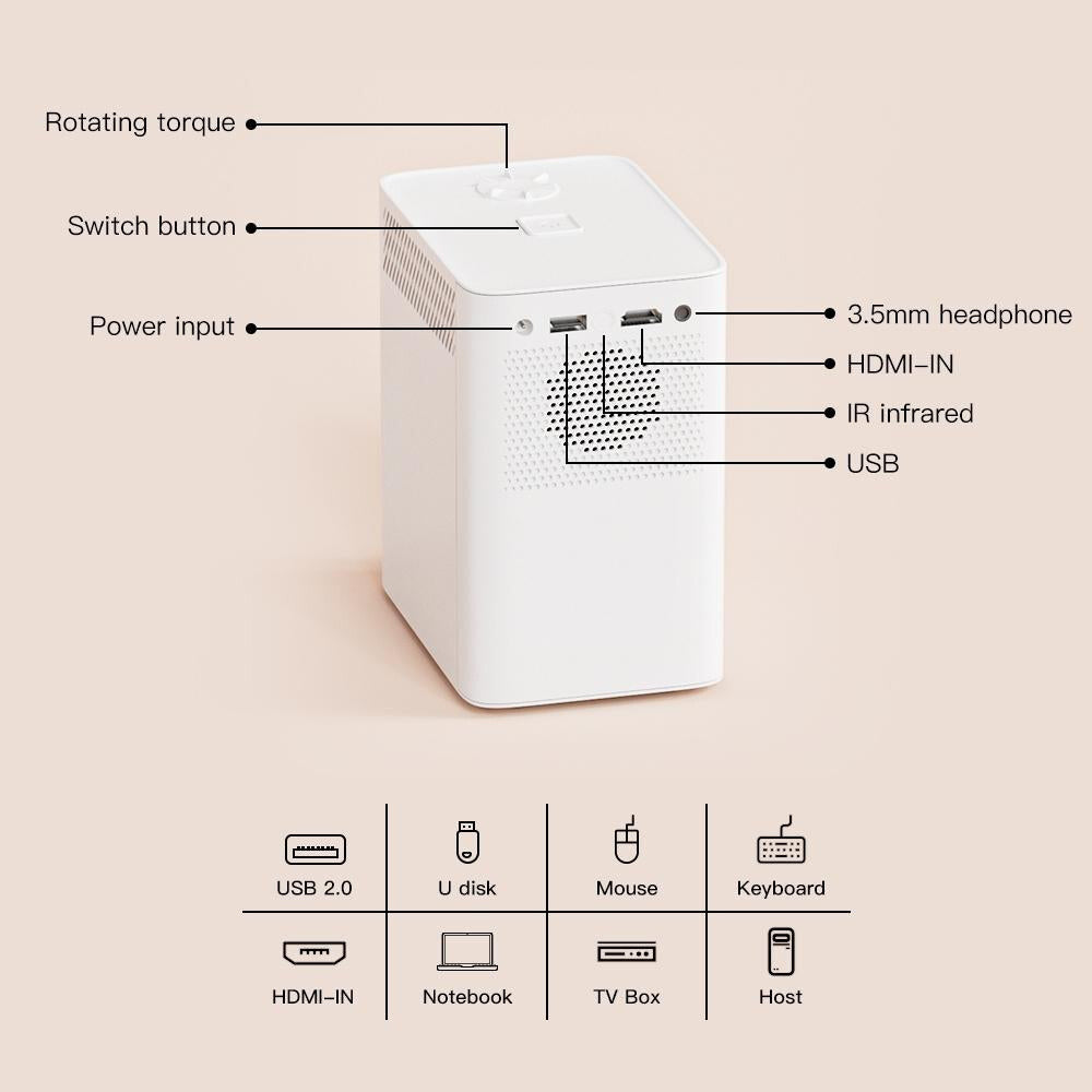 Portable Hd Wifi Projector With Android 10 Os - S30 Max - Black