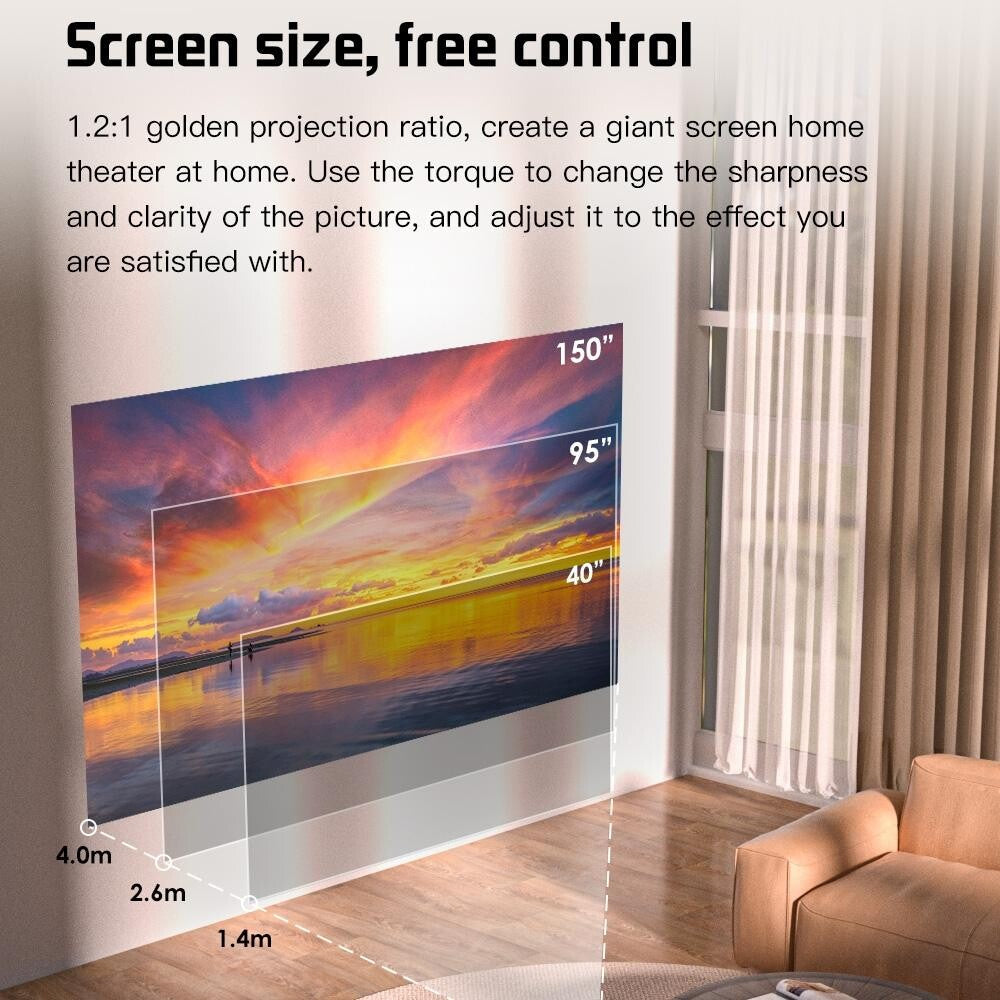Portable Hd Wifi Projector With Android 10 Os - S30 Max - Black