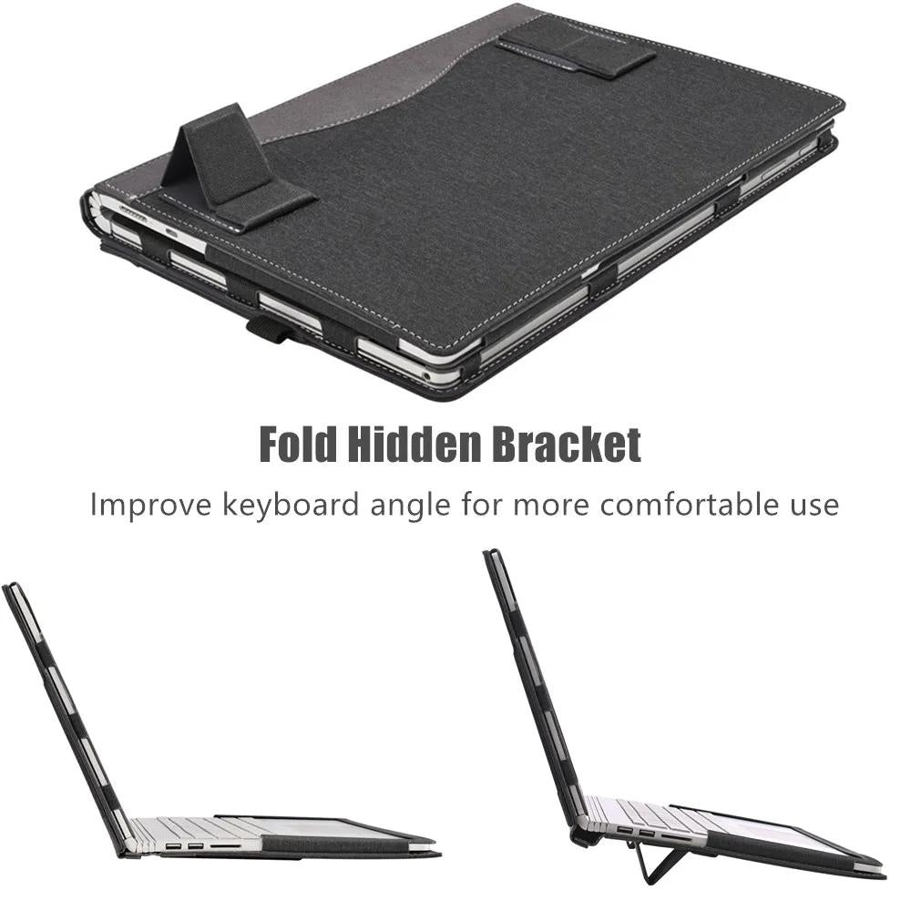 Protective Leather Laptop Case With Stand - 15.6 Inch - Black - For Samsung Galaxy Book 3 360