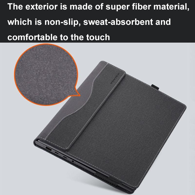 Protective Leather Laptop Case With Stand - 15.6 Inch - Black - For Samsung Galaxy Book 3 360