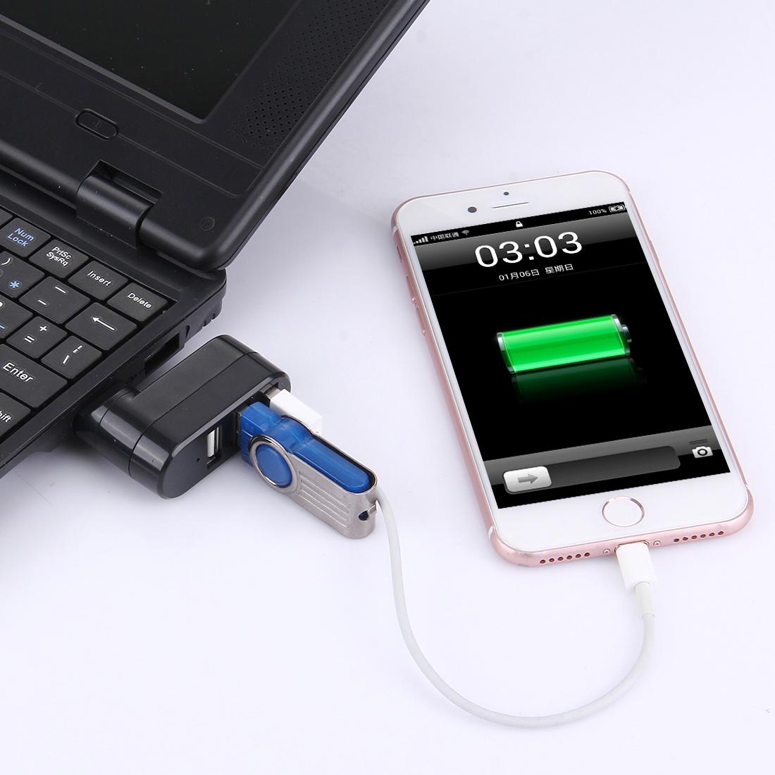 3-Port Usb 2.0 Hub With 180° Rotation - Black