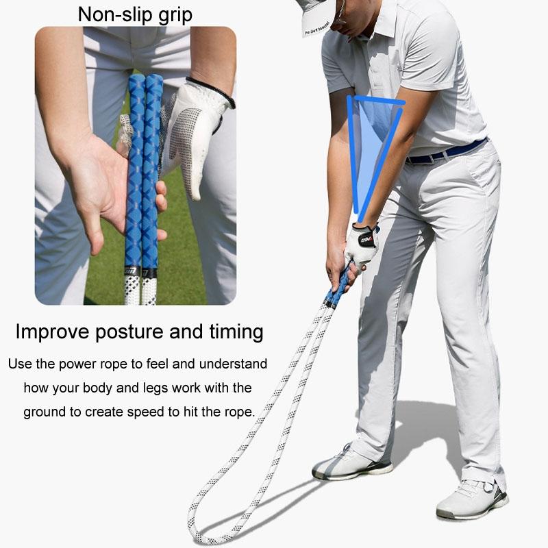 Golf Power Rope Swing For Rhythmic Training - Indoor / Outdoor Exerciser - Orange Black