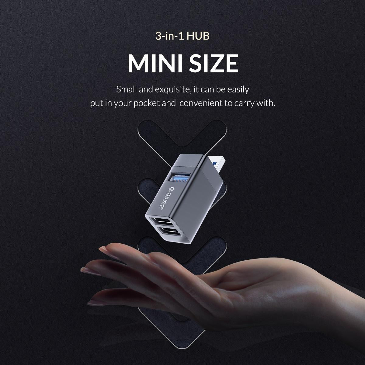 3-In-1 Usb Mini Hub Adapter For Multiple Devices - White