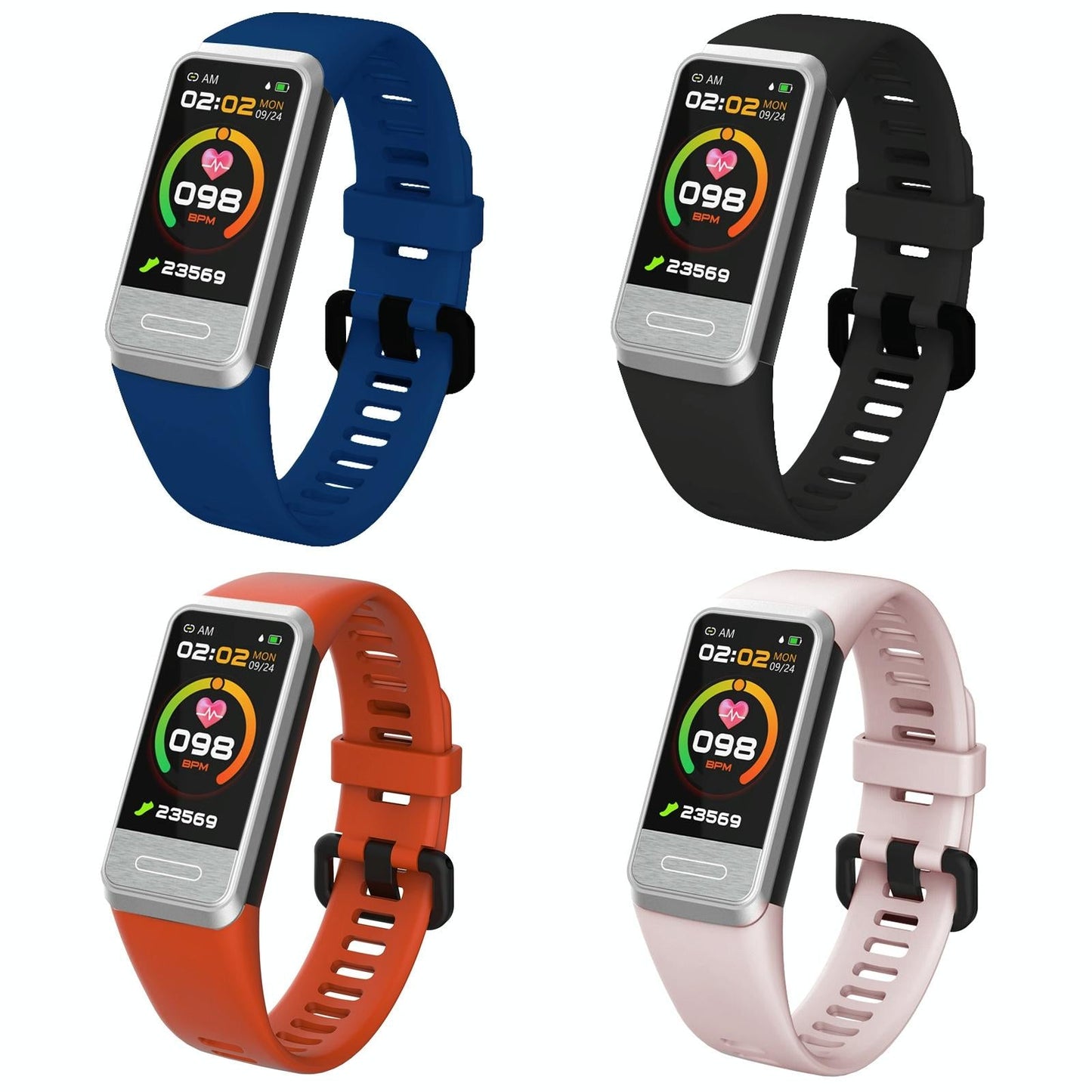 Smart Blood Glucose Sleep Tracker - Tft Hd Display - Blue