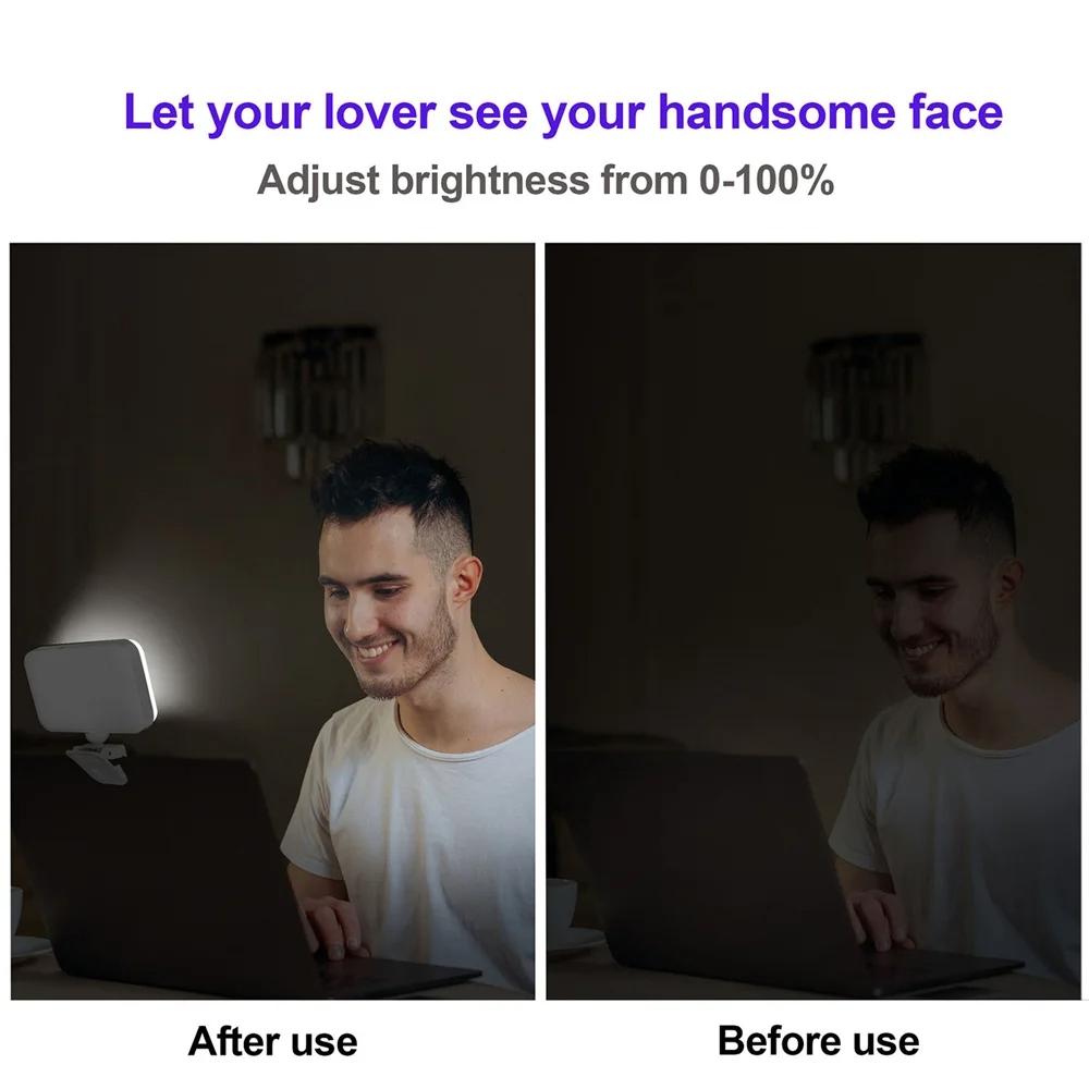 Rechargeable Clip-On Selfie Light With 66 Leds - 3 Modes For Phone Laptop Tablet - Black