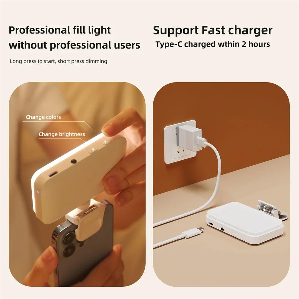 Rechargeable Clip-On Selfie Light With 66 Leds - 3 Modes For Phone Laptop Tablet - Black