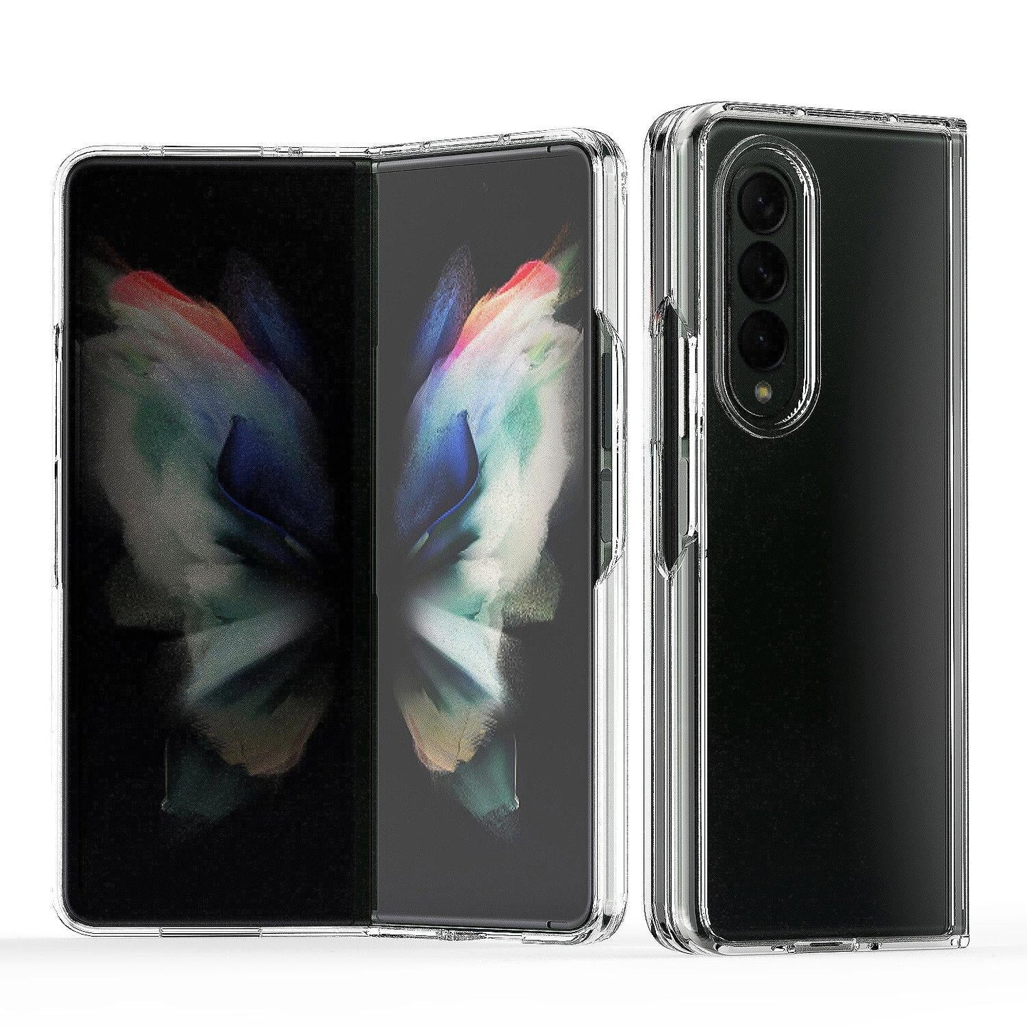 For Samsung Galaxy Z Fold4 5G Clear Acrylic Tpu Phone Case - Black