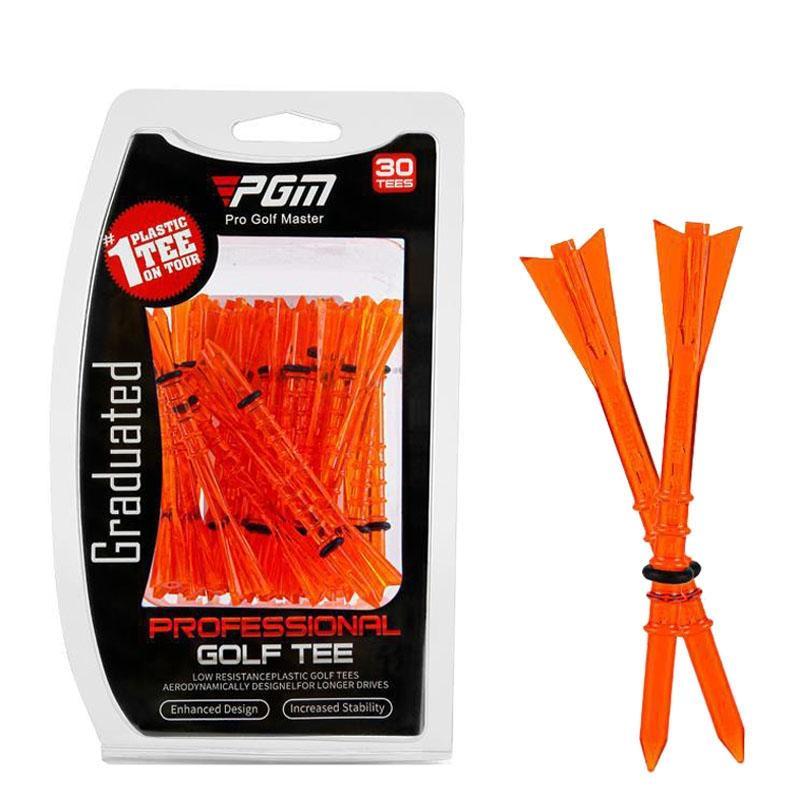 30 Adjustable Golf Tees With 83Mm Height Limit - Set Of 30 - Orange